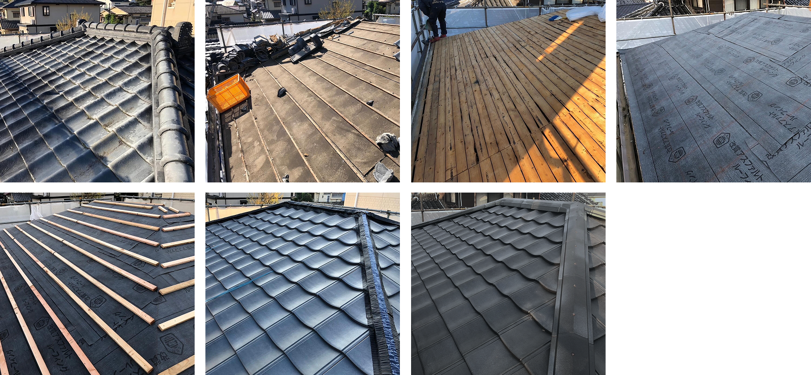 屋根葺き替え施工プロセス